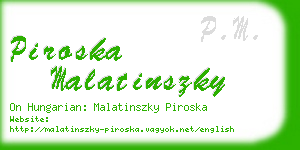 piroska malatinszky business card